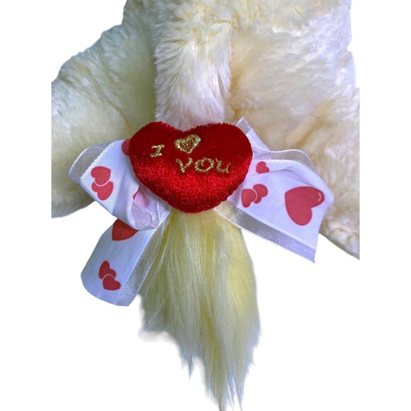 Walmart Yellow Unicorn Plush I Love You Heart Tail Stuffed Animal 16" - Picture 7 of 11